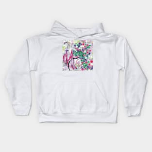 Bicycle with flowers Kids Hoodie